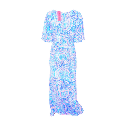 Blue Floral Midi Dress