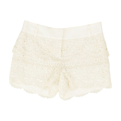 Beige Embroidery Detail Shorts