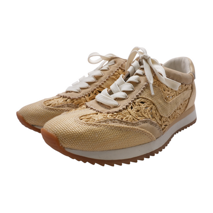 Raffia Platform Athletic Shoes