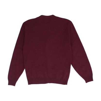 Vintage Red Solid Cardigan Sweater
