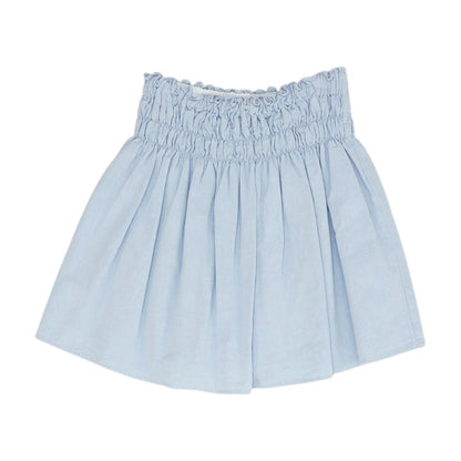 Blue Solid Mini Skirt