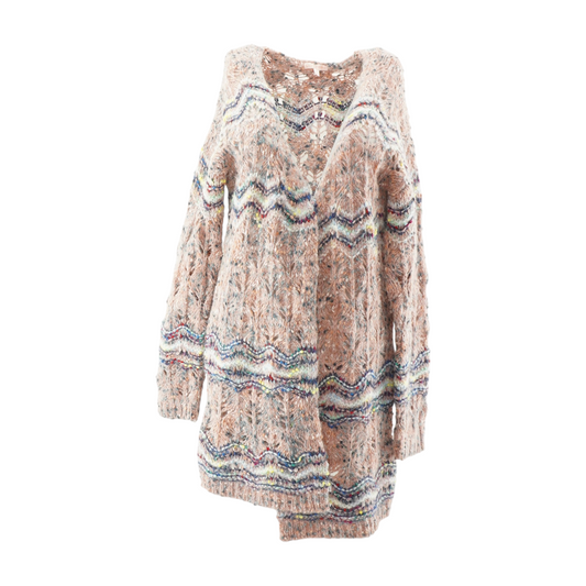 Pink Chevron Cardigan Sweater