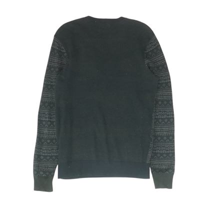 Black Print Pullover Sweater