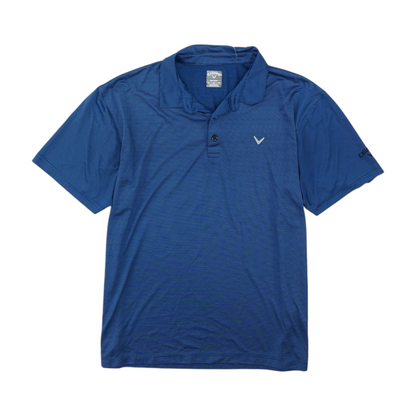 Navy Striped Short Sleeve Polo