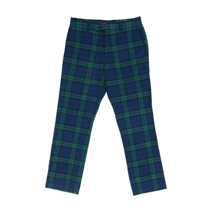 Green Plaid Regular Pants