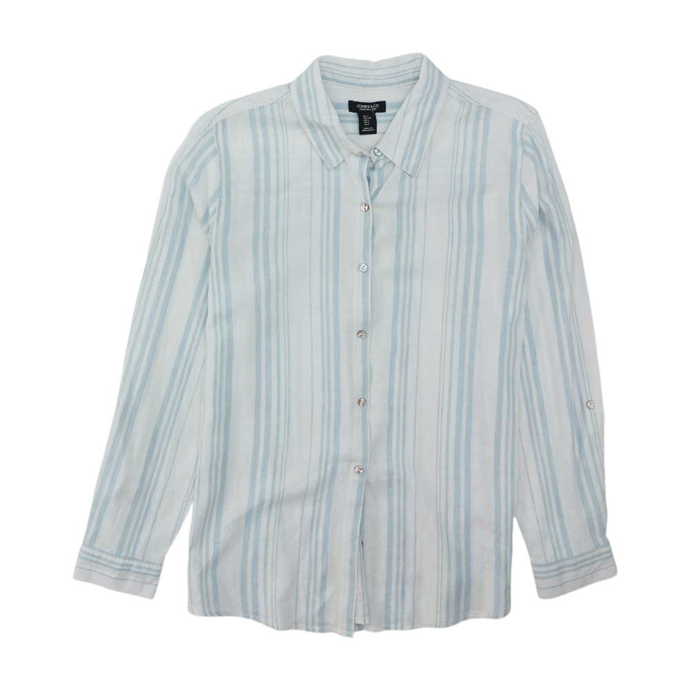 White Striped Long Sleeve Button Down