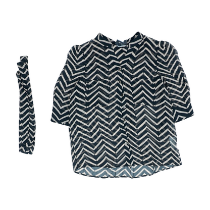 Beige Chevron Blouse
