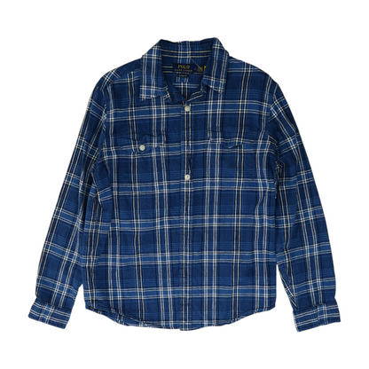 Blue Plaid Long Sleeve Button Down