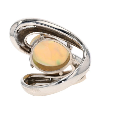 Platinum Opal Statement Ring
