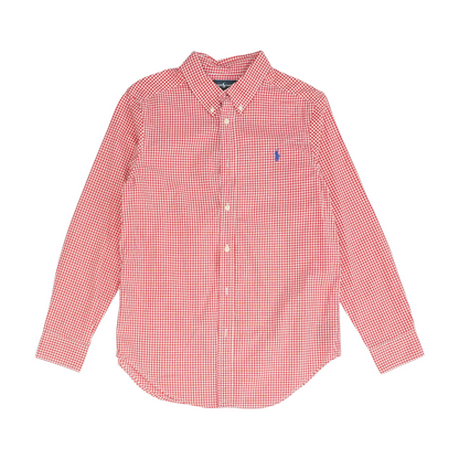 Red Check Long Sleeve Button Down
