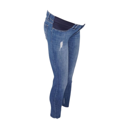 Blue Maternity Low Rise Slim Leg Jeans