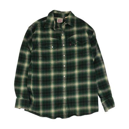 Green Plaid Flannel Button Down