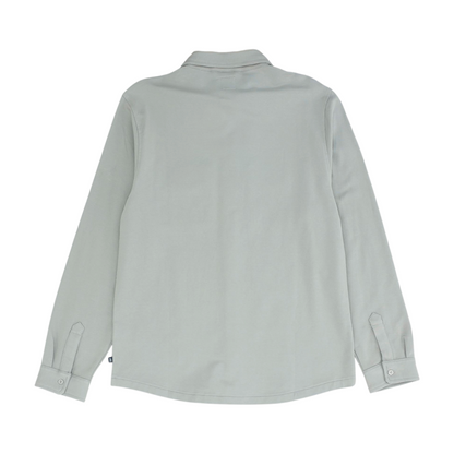 Gray Solid Long Sleeve Button Down