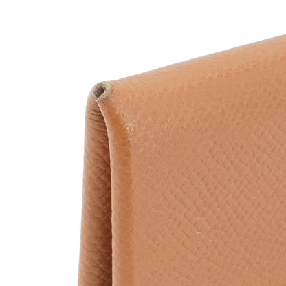 Gold Calvi Card Holder in Epsom Calfskin