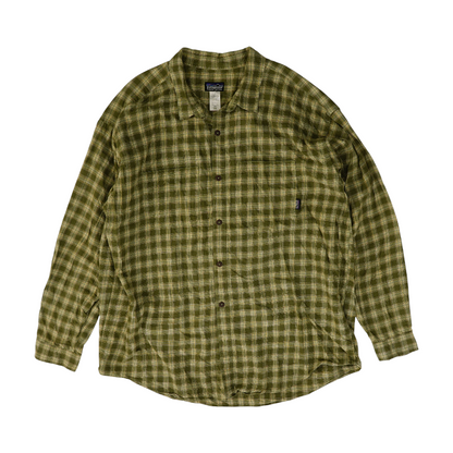 Green Plaid Flannel Button Down