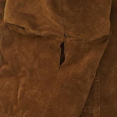 Brown Petite Solid Leather Jacket