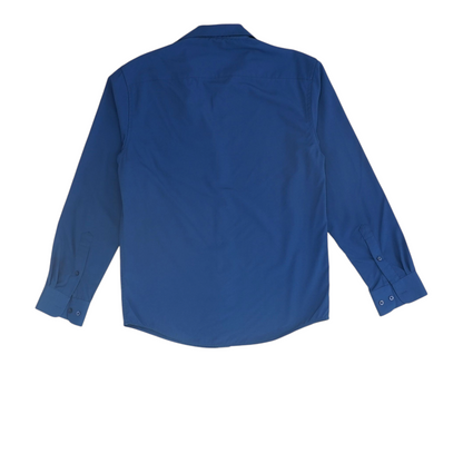 Navy Solid Long Sleeve Button Down