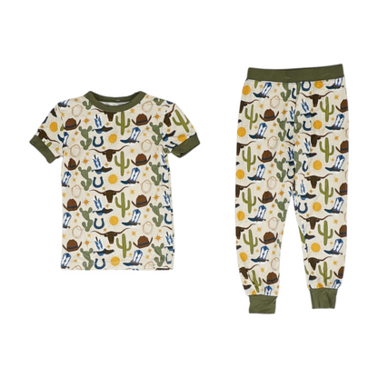 Beige Print Pajama Set