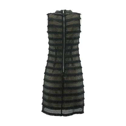 Black Solid Midi Dress