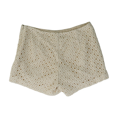 Beige Solid Knit Shorts