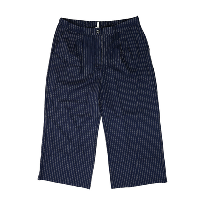 Navy Striped Wide Leg Pants