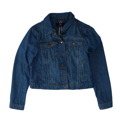 Blue Solid Denim Jacket