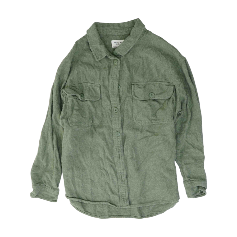 Green Flannel Button Down