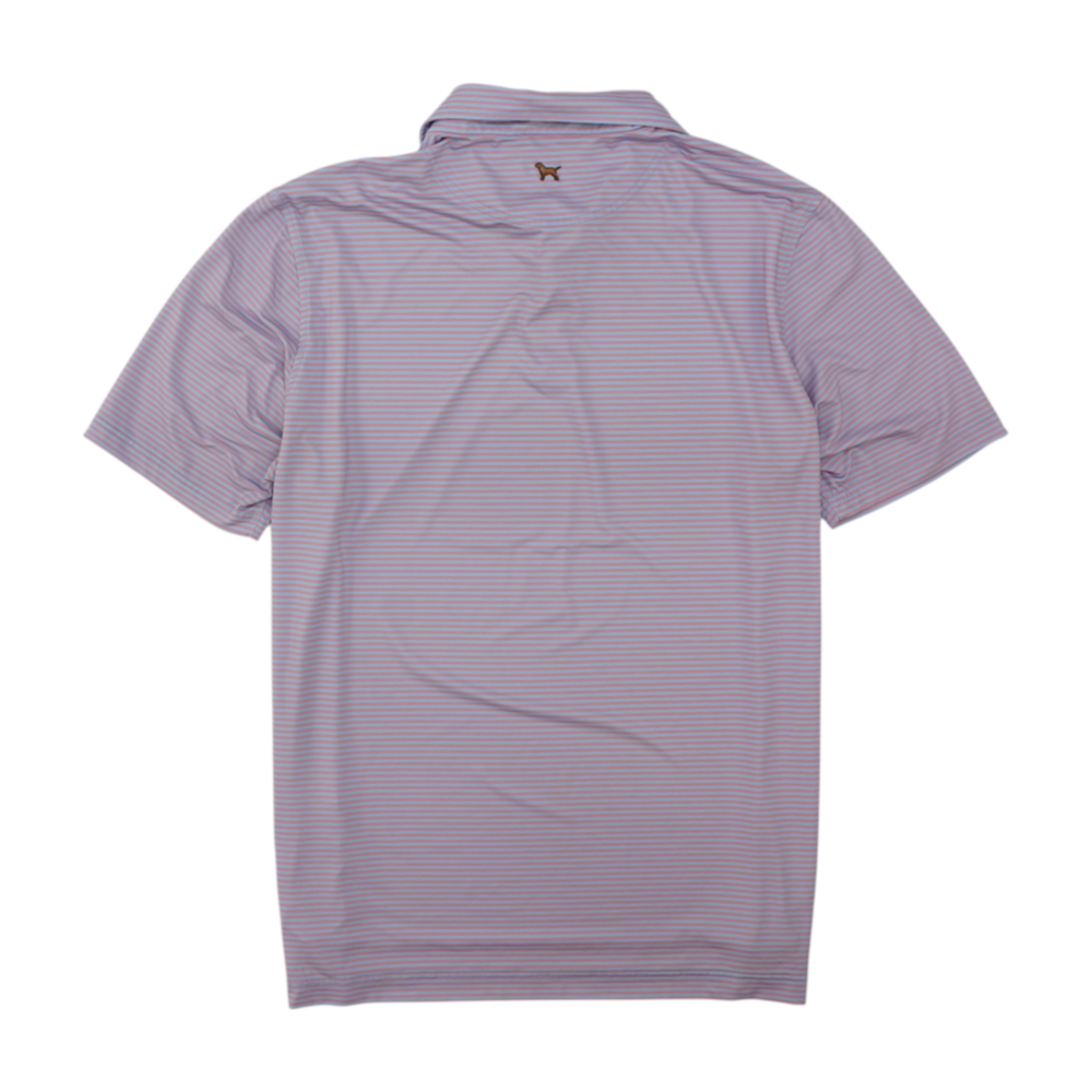 Blue Striped Short Sleeve Polo