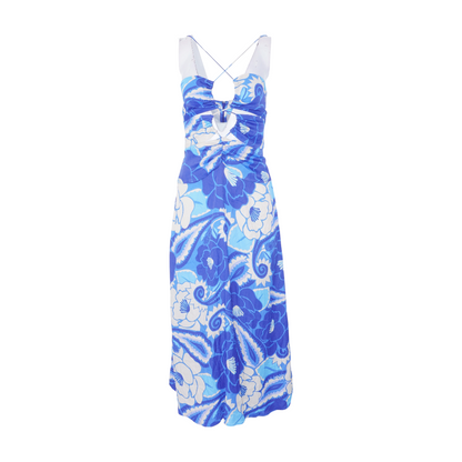 Blue Abstract Maxi Dress
