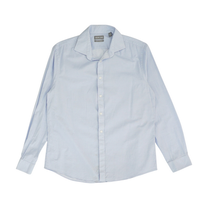 Blue Polka Dot Long Sleeve Button Down