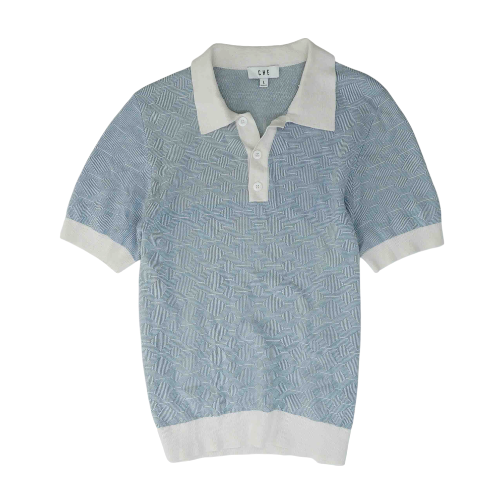 Blue Print Short Sleeve Polo