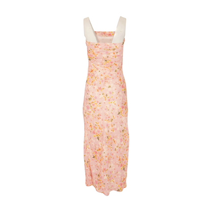 Pink Floral Midi Dress