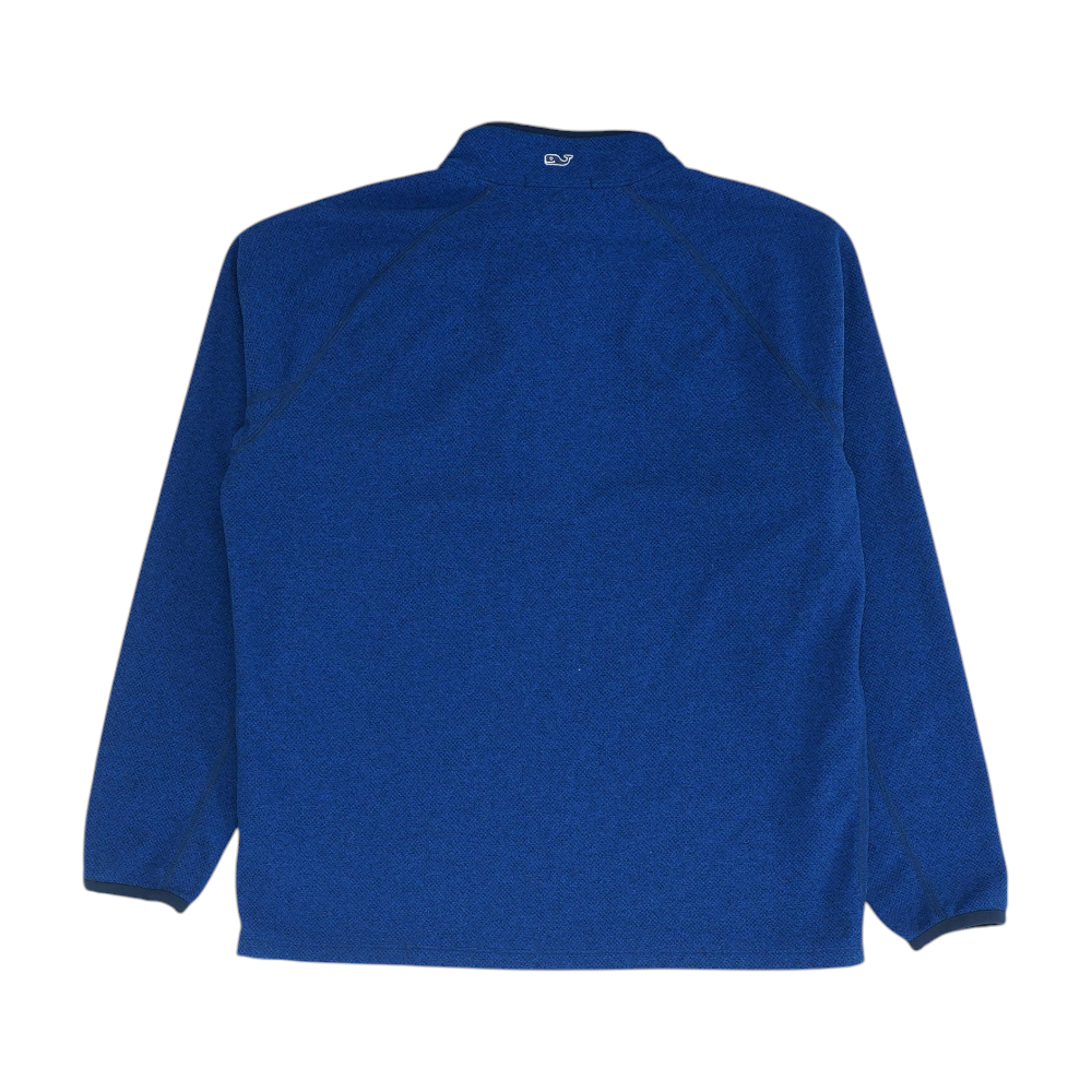 Blue Solid 1/4 Zip Pullover