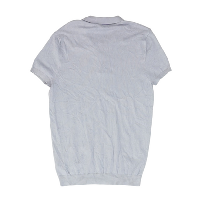 Blue Solid Short Sleeve Polo