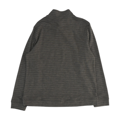Gray Striped 1/4 Zip Pullover