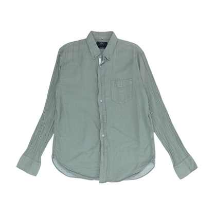 Brown Solid Long Sleeve Button Down