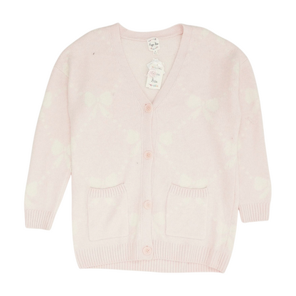 Pink Print Cardigan Sweater