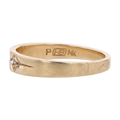 14K Yellow Gold Diamond Band Ring
