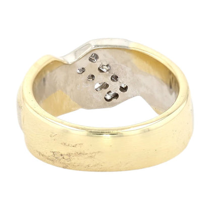 1/3 Ct 18K Two Tone Gold Square Diagonal Set Diamond Band
