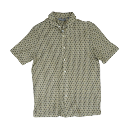 Brown Paisley Short Sleeve Button Down