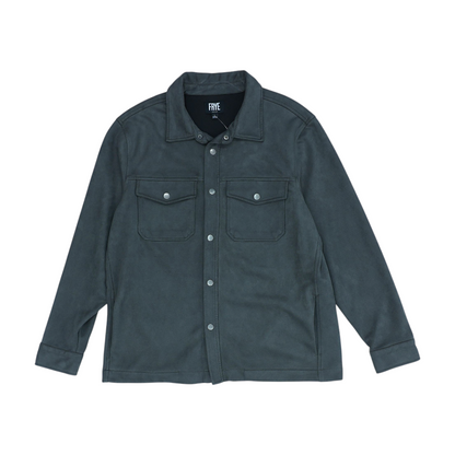 Gray Solid Flannel Button Down