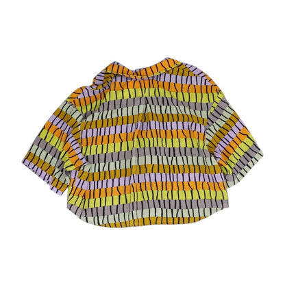 Multi Striped Short Sleeve Blouse