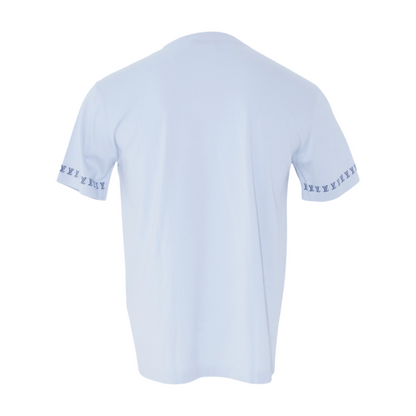 Blue 'Marque L. Vuitton Deposee' Short-Sleeved Signature Crewneck