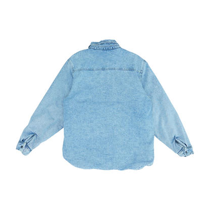 Blue Solid Denim Jacket