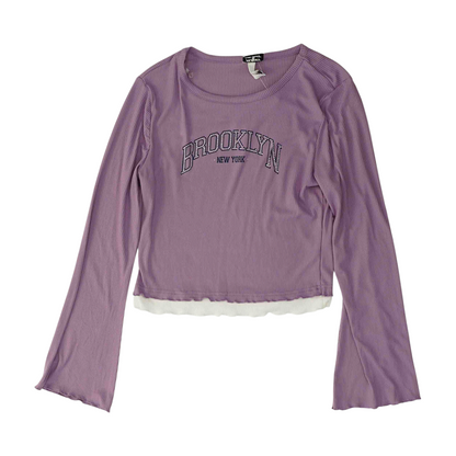 Purple Cropped Blouse