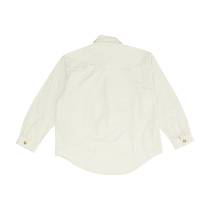 Ivory Solid Denim Jacket