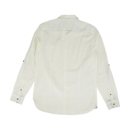 Ivory Solid Long Sleeve Button Down