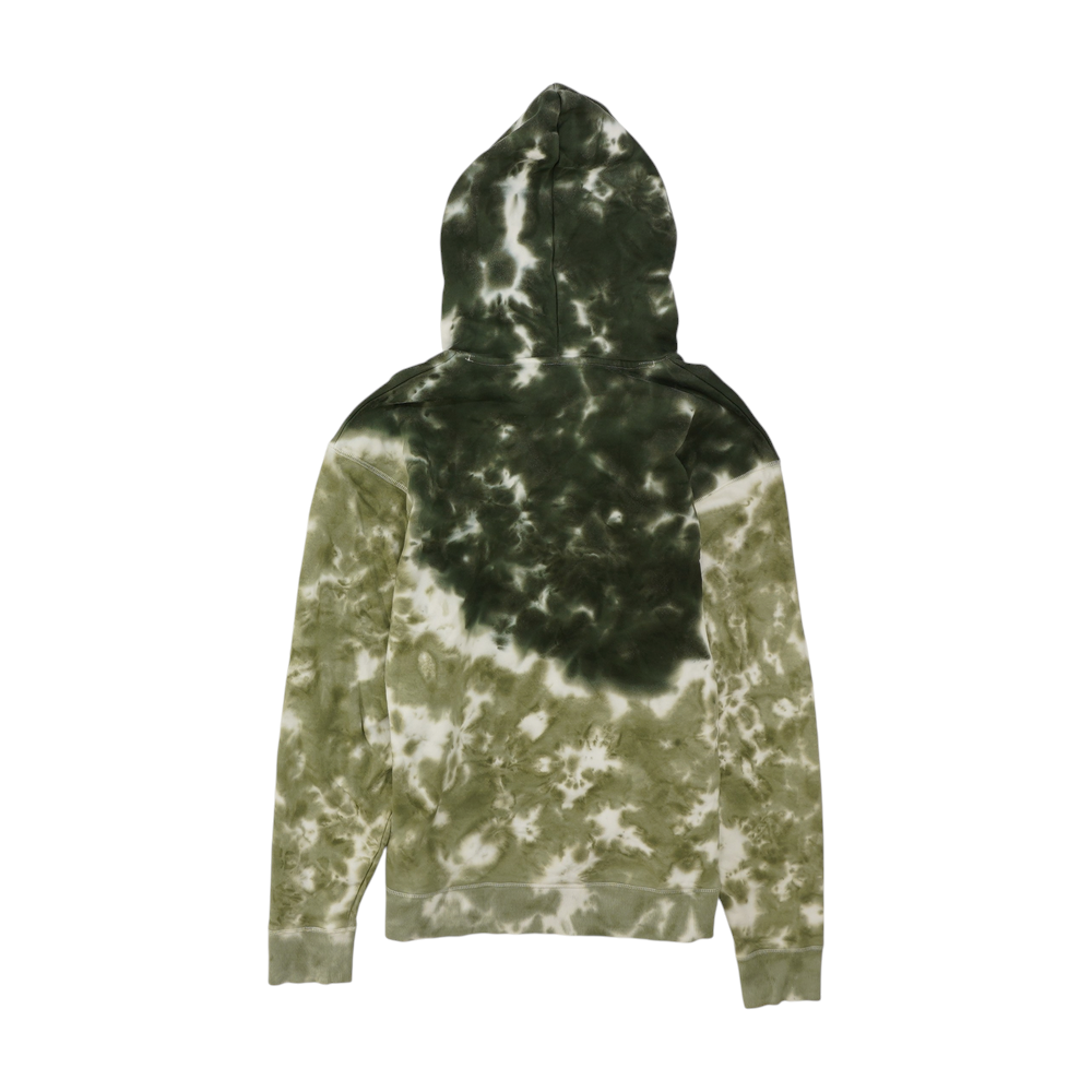 Green Tie-Dye Hoodie Pullover