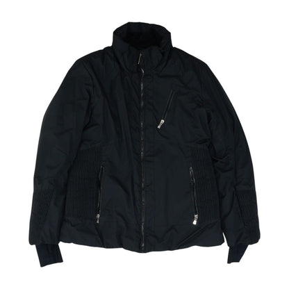 Black Solid Puffer Jacket