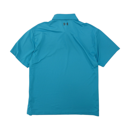 Blue Solid Short Sleeve Polo